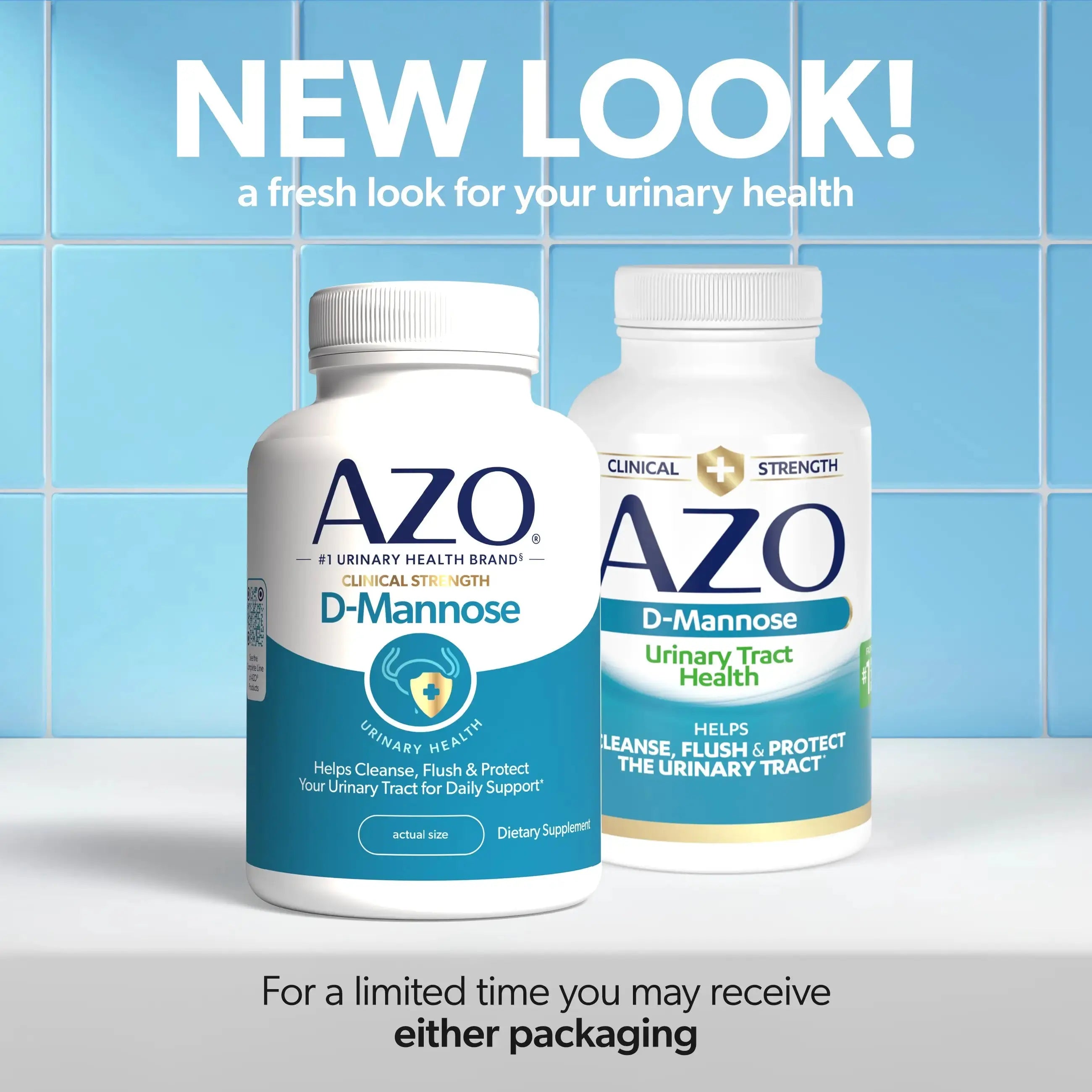 AZO D Mannose Urinary Tract Health, Cleanse, Flush & Protect The Urinary Tract, No.1 Pharmacist Recommended Brand, Clinical Strength, Non-GMO, 120 Count